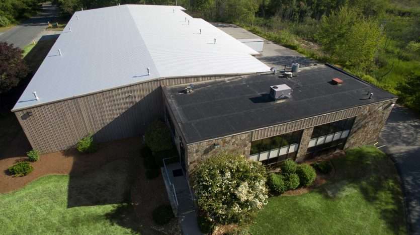 drone shot of building